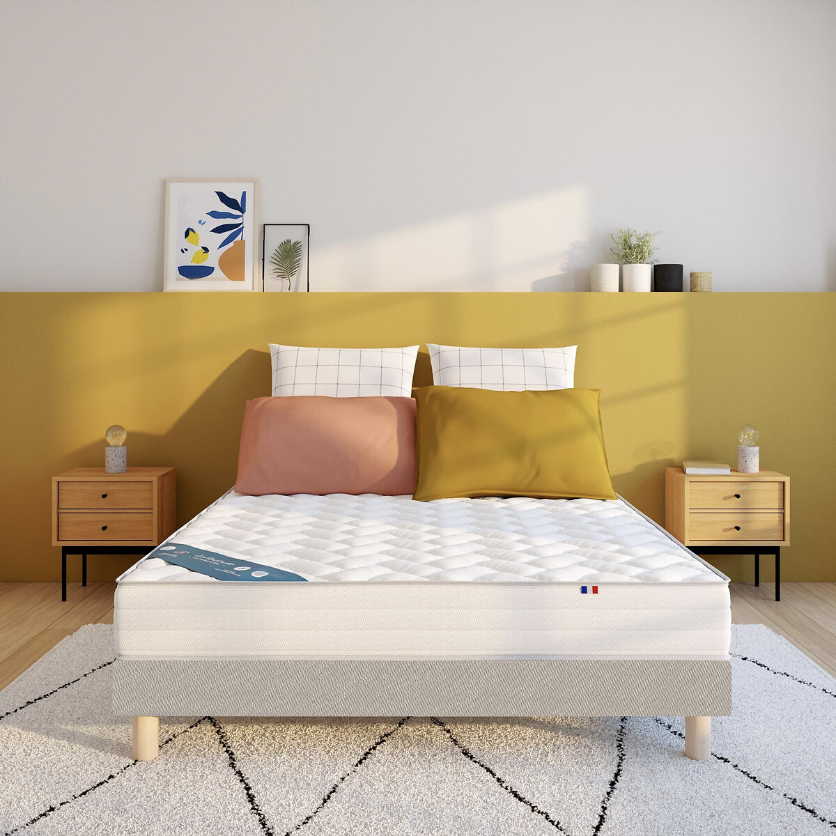 LA REDOUTE INTERIEURS<br>Conjunto de colchão firme com 406 molas + base de ripas