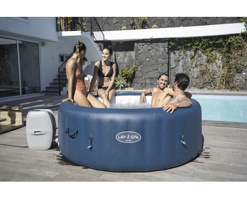Bestway® LAY-Z-SPA® WiFi Milan AirJet Plus™ opblaasbare hottub met 140 luchtjets, geïntegreerd verwarmingssysteem, multifunctionele pomp en app-bediening, blauw