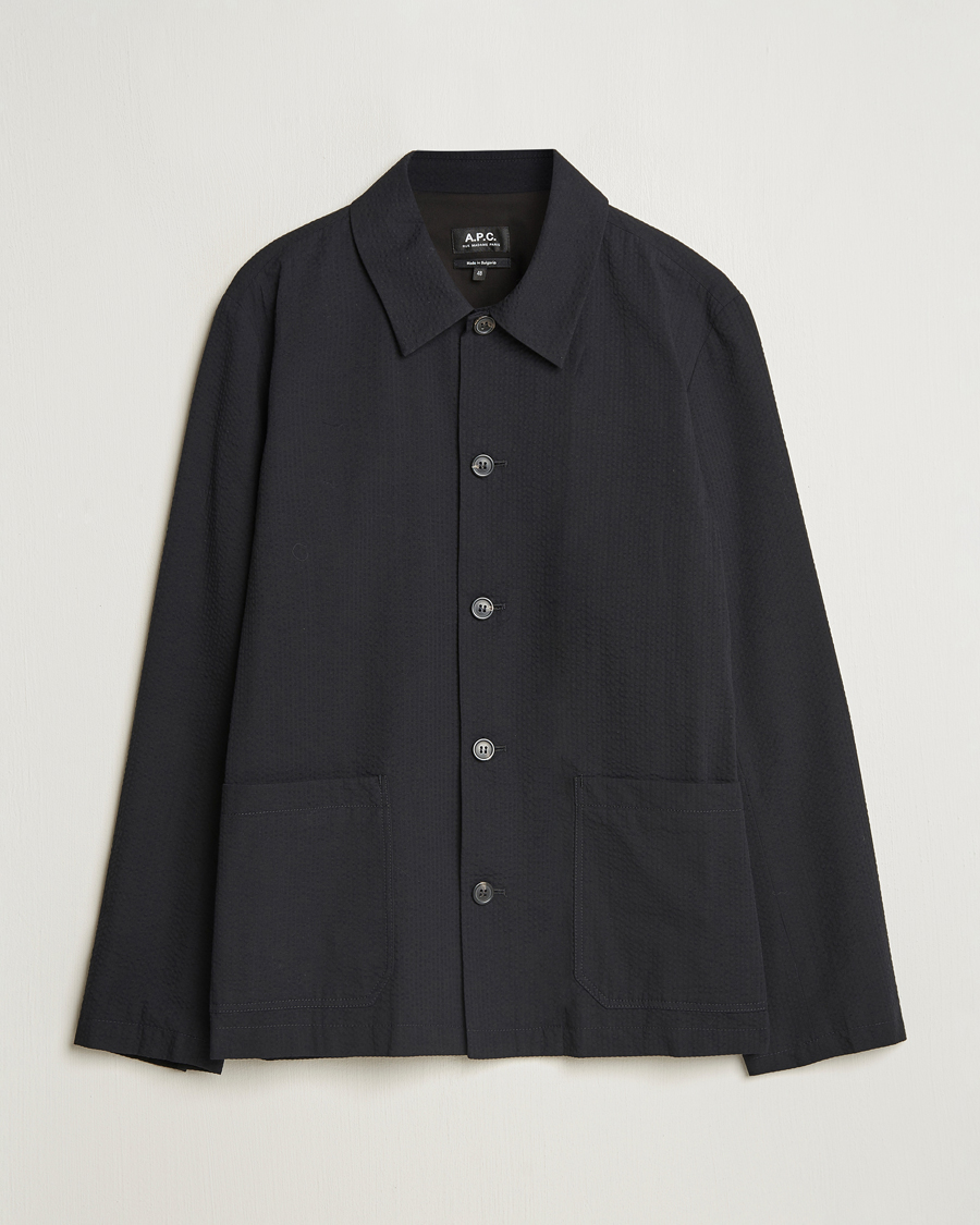 A.P.C. Brest Seersucker Overshirt Black