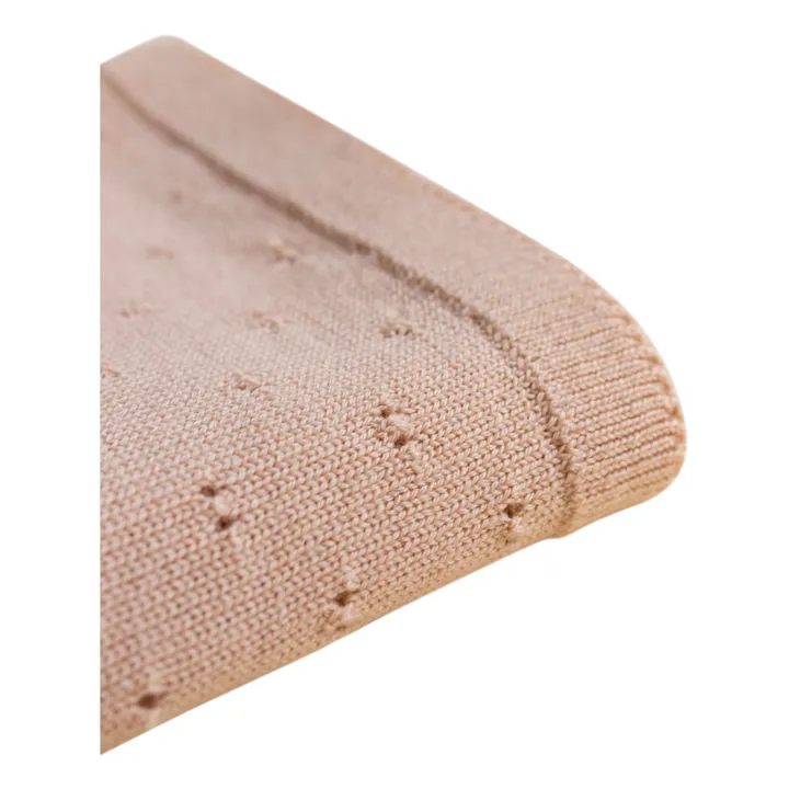 Hvid Couverture Bibi Pointelle Laine Mérinos | Rose pâle