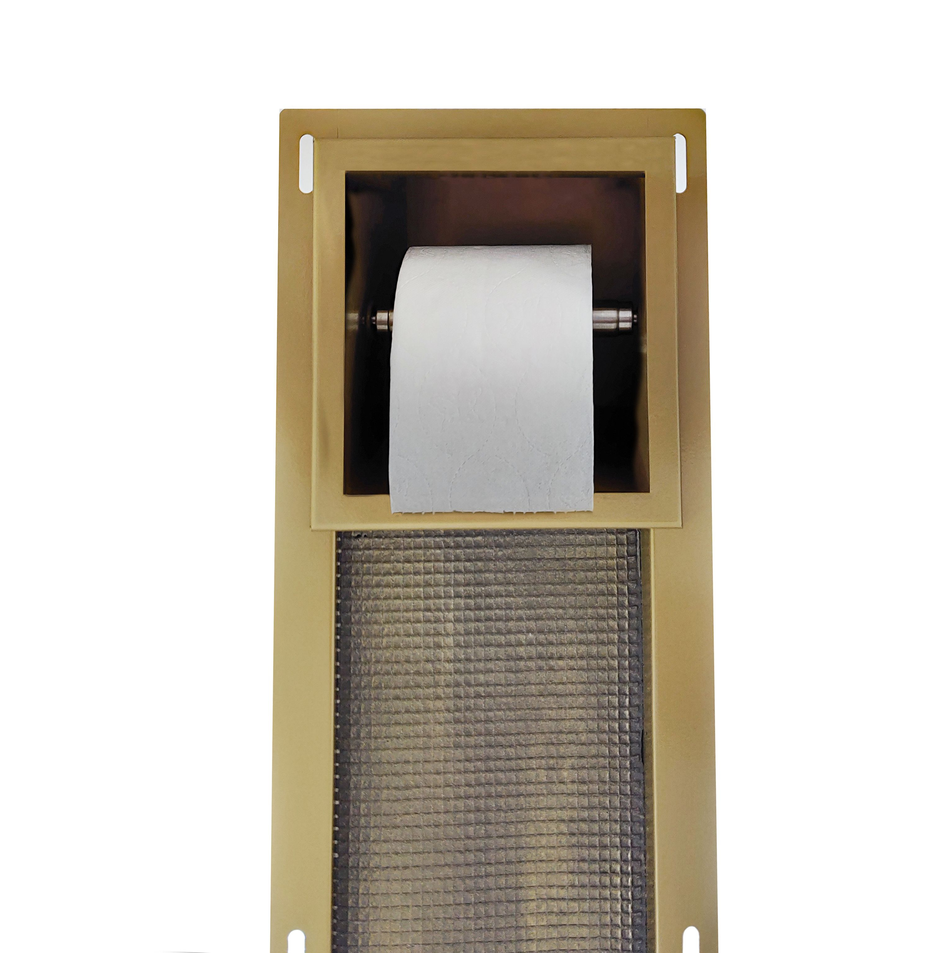 Mueller mat gouden inbouw toiletrolhouder met reserverol houder