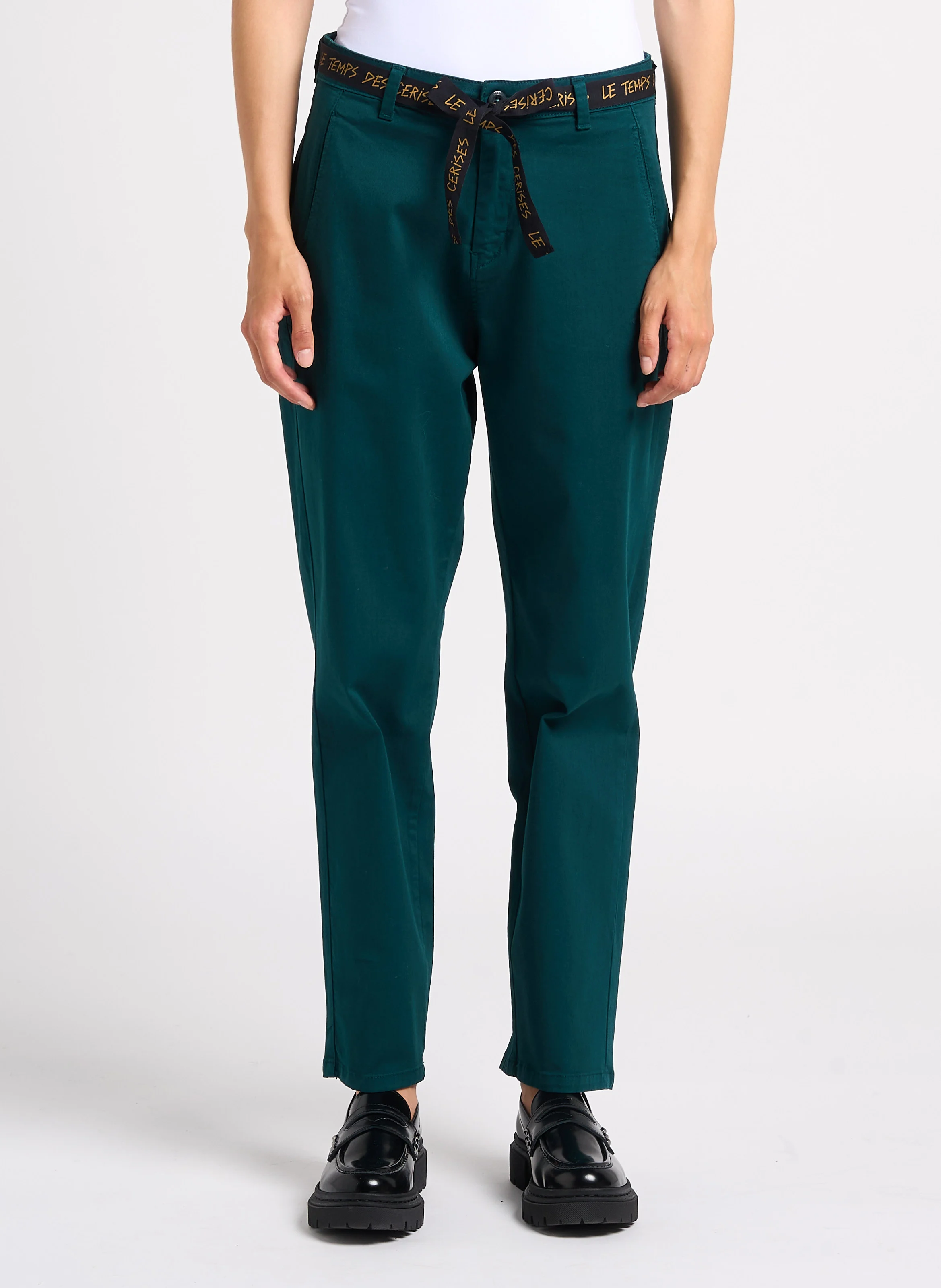 ERLE - Pantalon chino en coton mélangé | Bleu