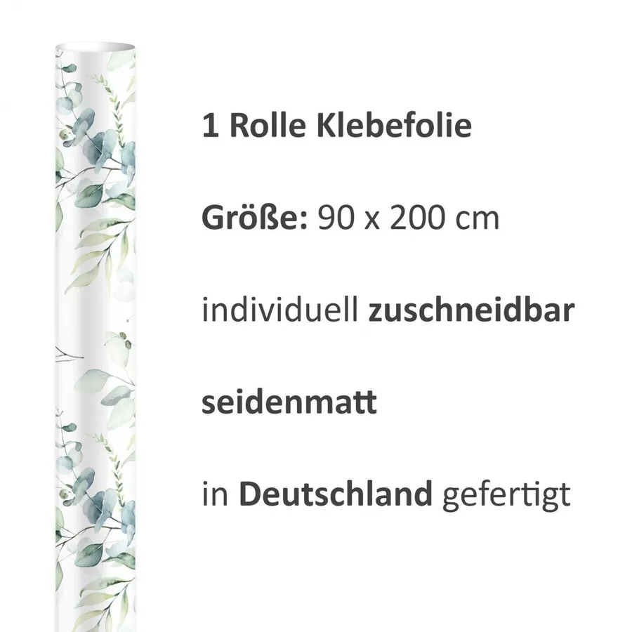 Nikima Klebefolie KF-06 selbstklebende Folie – Floral weißgrün Klebefolie bunt