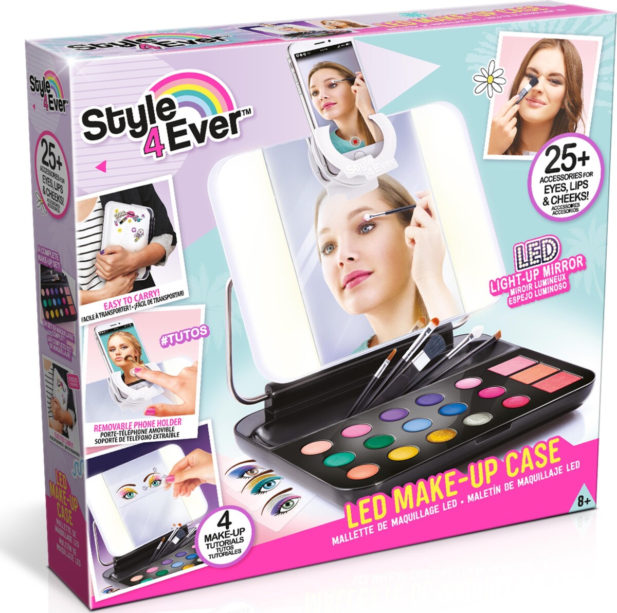 Style 4 Ever - Led Make Up Case Med Lys - Makeup Sæt Til Børn