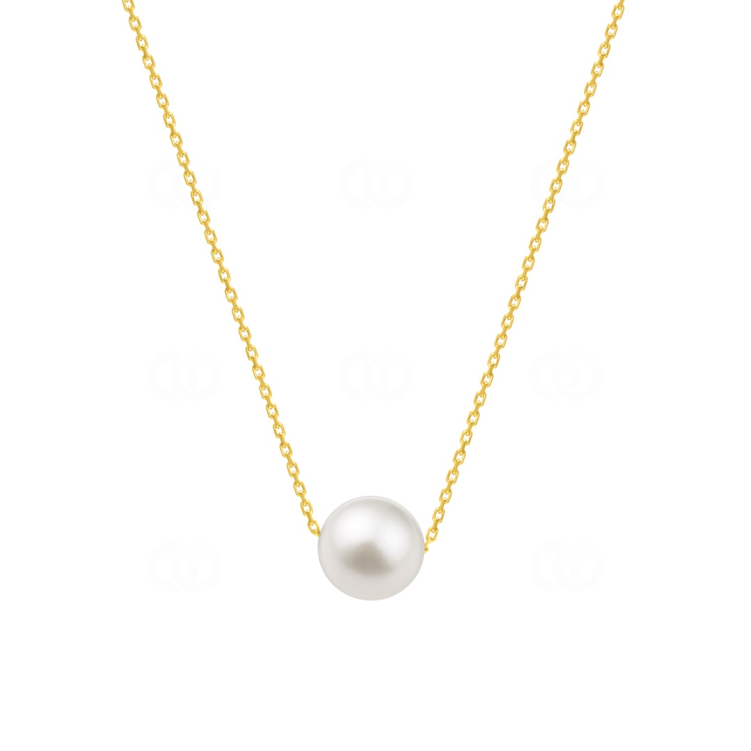 Collier 375/9 K Gelbgold mit Süsswasserzuchtperle 8.0mm