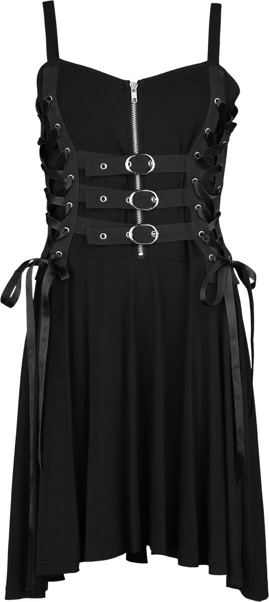 Short Dress With Lacing and Straps | Gothicana by EMP Robe mi-longue