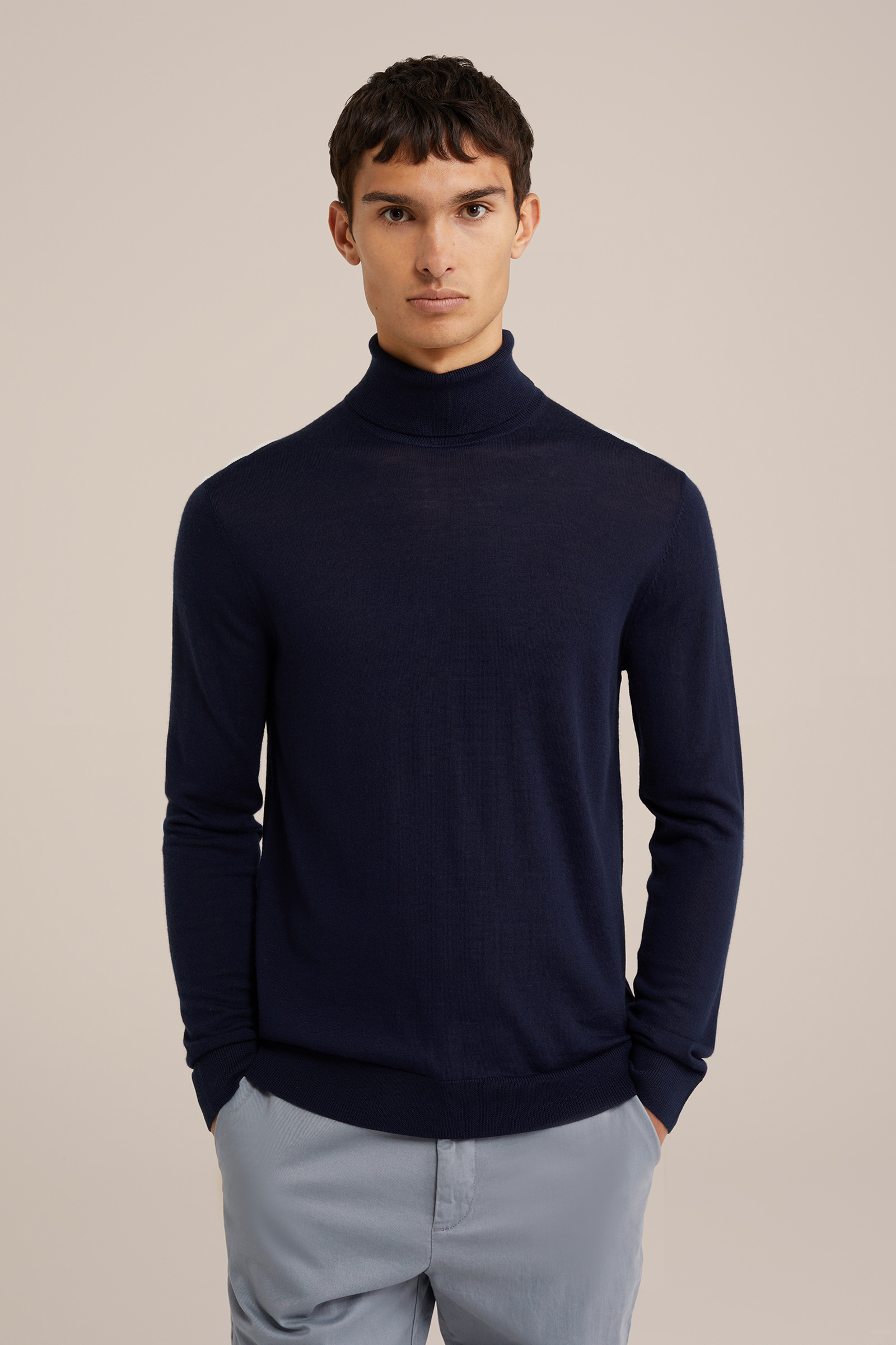 coltrui van merinowol WE Fashion Donkerblauw