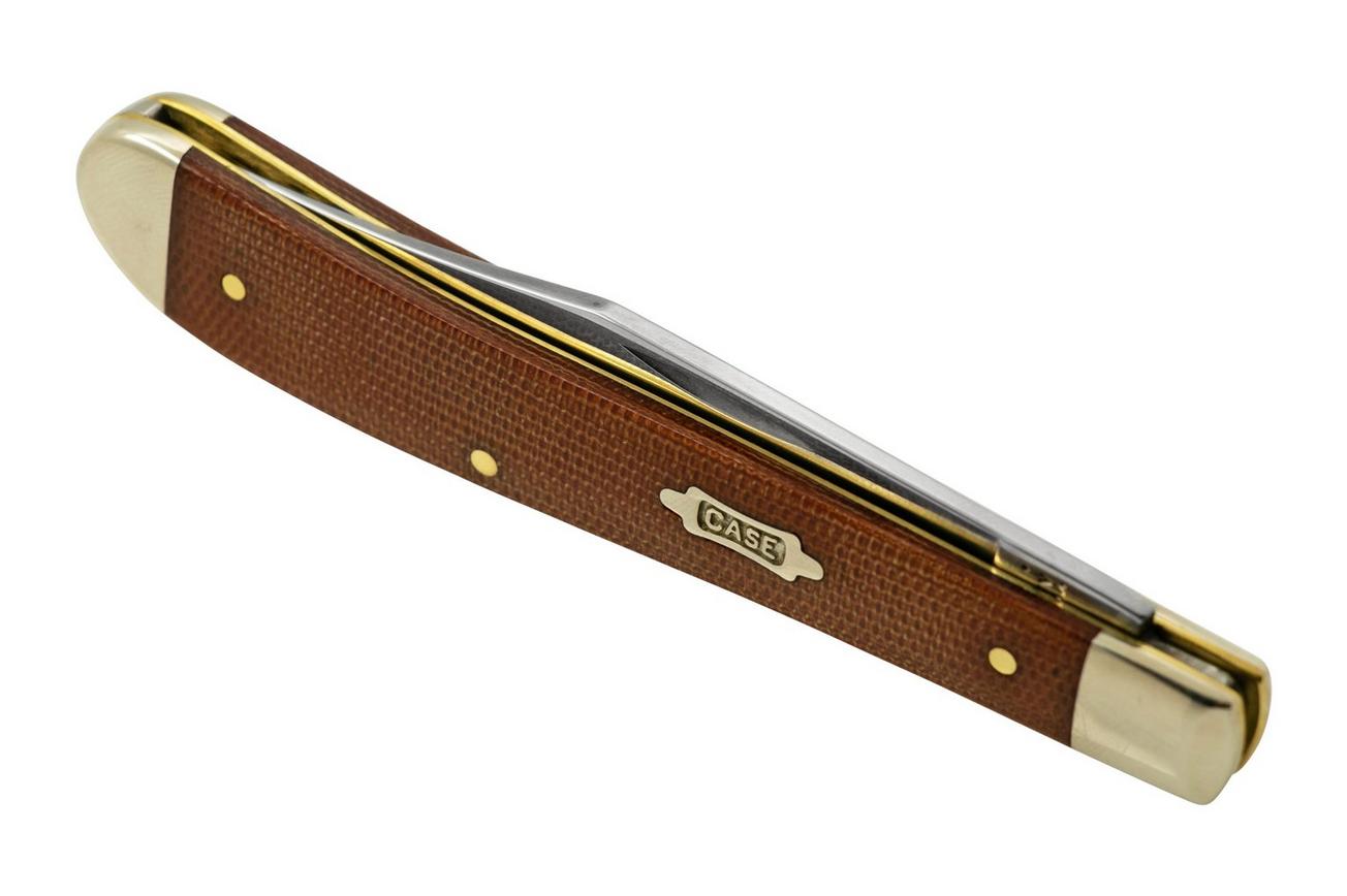 Case Slimline Trapper, Smooth Natural Canvas Micarta, 23691, 101048 SS, zakmes