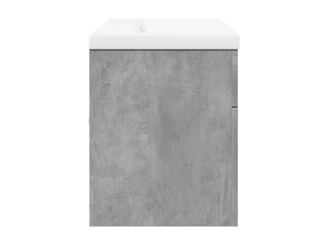 Armoire lavabo de salle de bain avec bassin intégré gris béton
