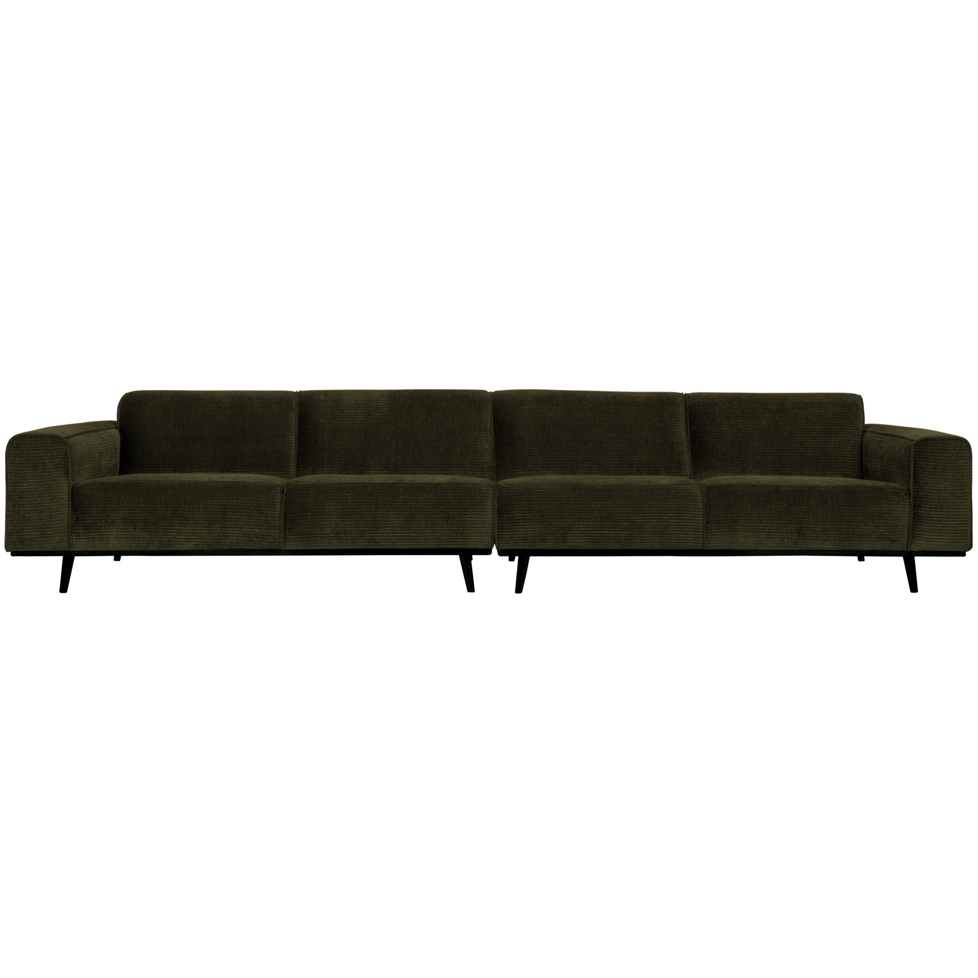 4-zits bank Statement XL Statement XL 4-Zits Bank - 372 cm - Platte Brede Rib - Warm groen