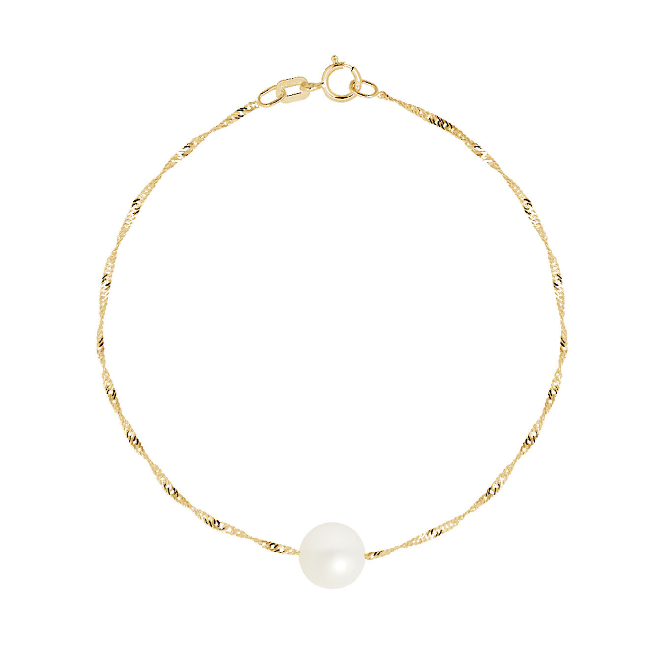 Mitzuko Bracelet Florelle Or Jaune Perle d'Eau Douce blanc naturel