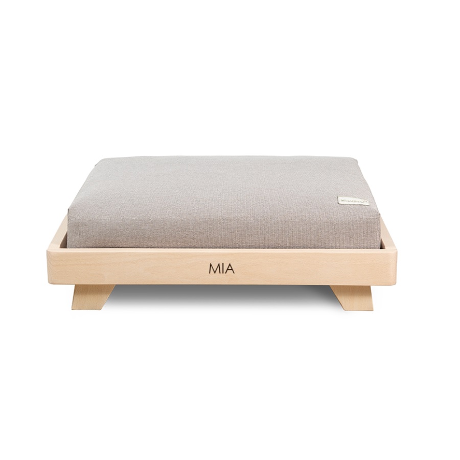 Cama de madeira personalizada para cães Micupets Big Koda