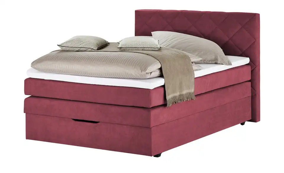 Boxspringbett Atika 140 cm Rot, Beere