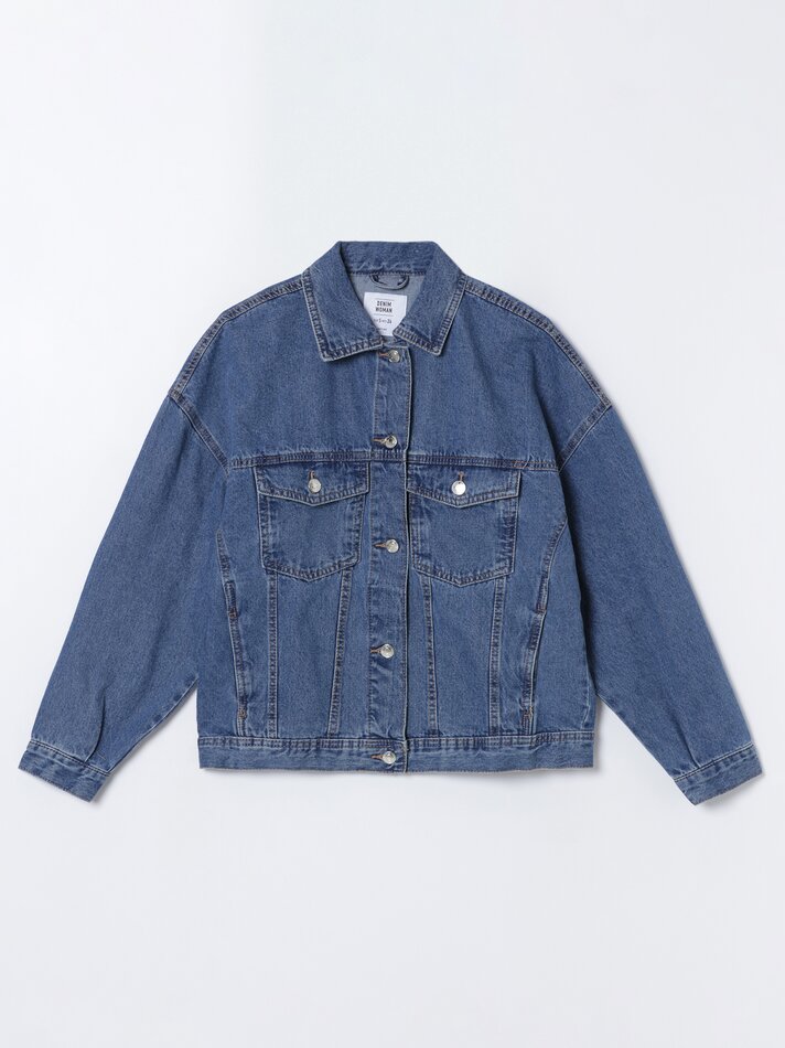 Jaqueta jeans oversized - Índigo