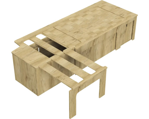 Buildify Campingbox Grace bedsysteem, links in de lengterichting, voor VW T5/T6, 1800x1165x406 (LxBxH) (zonder montage- en bevestigingsmateriaal)