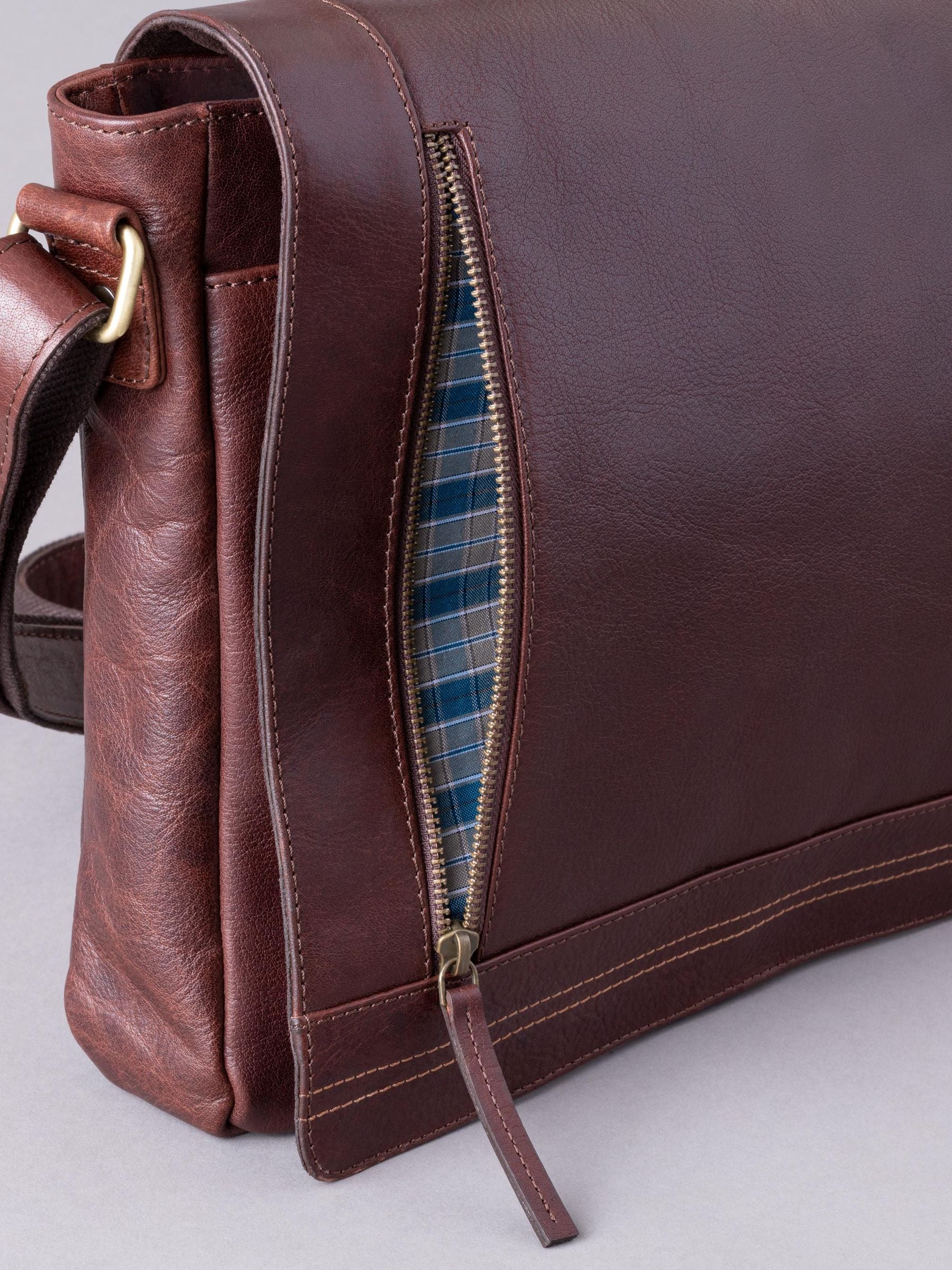 Bruin - Lakeland Leather Grote Keswick Leren Messenger-tas