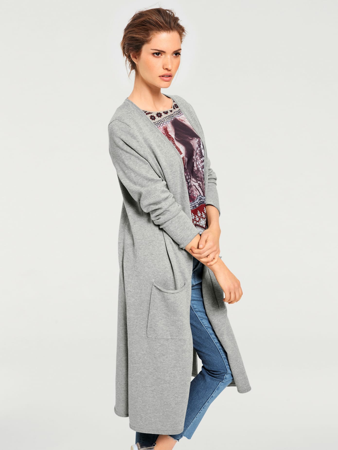 Veste longue en tricot look tendance