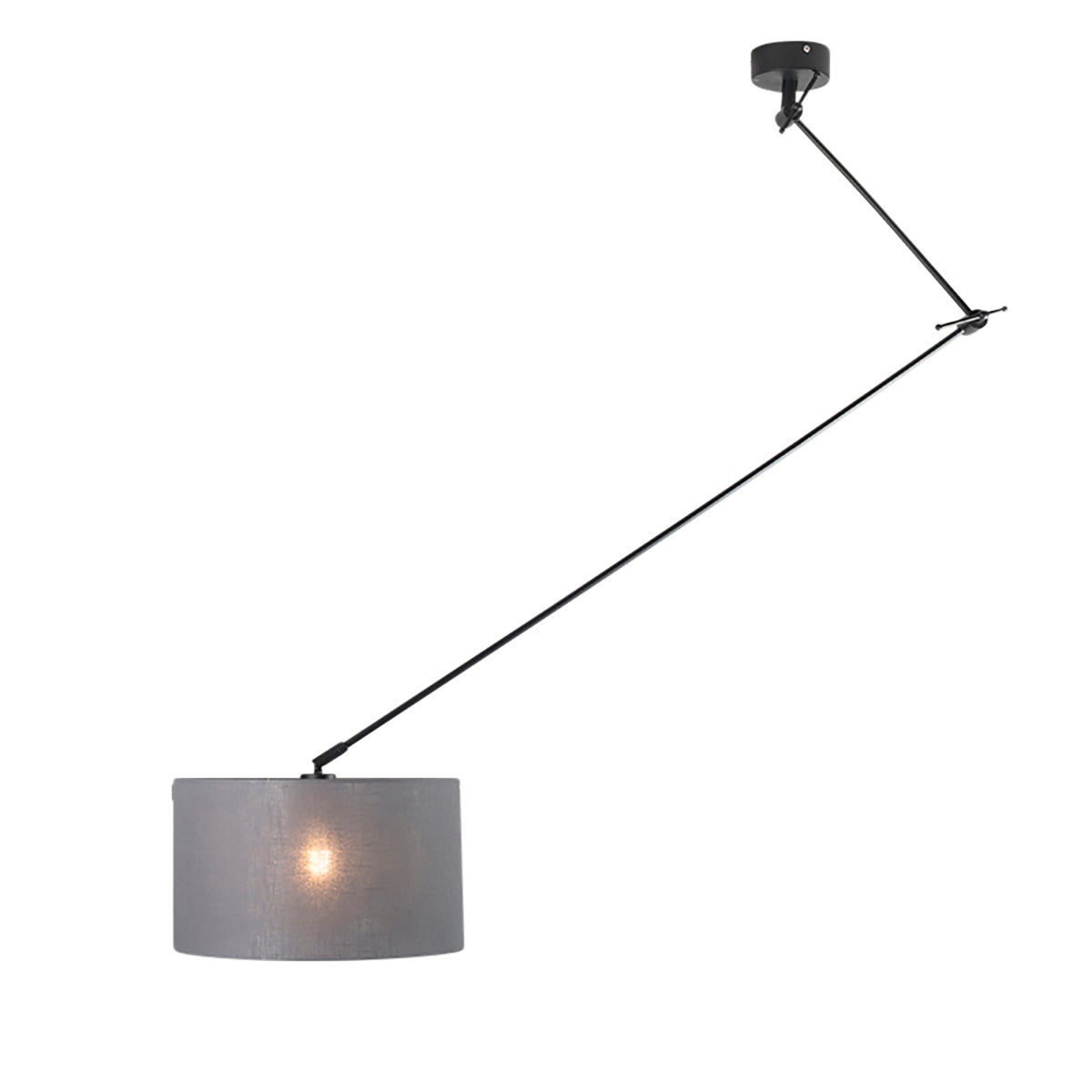 Hanglamp zwart met kap 35 cm donkergrijs verstelbaar - Blitz I