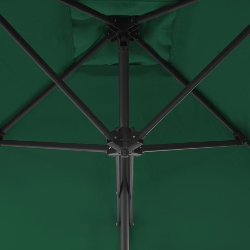 Parasol d'e x térieur avec mât en acier 300 cm vert