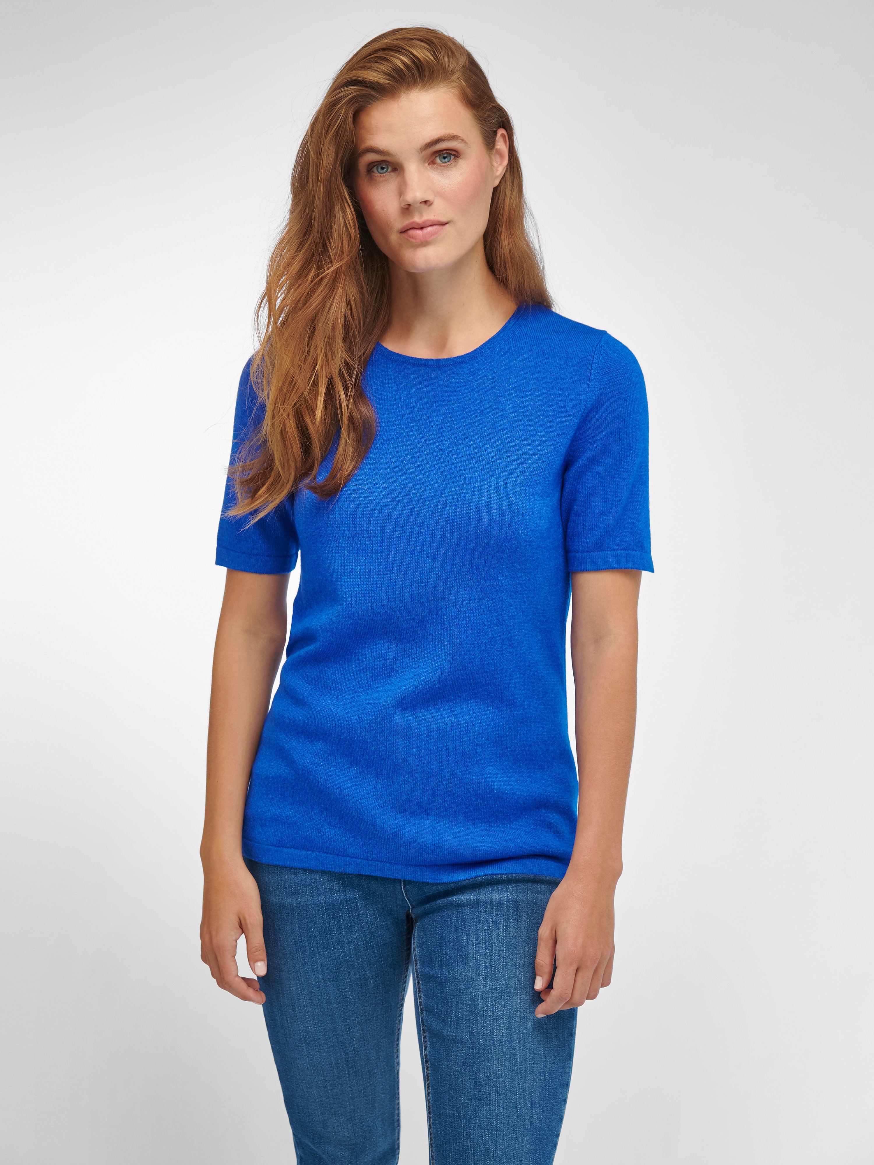 Rundhals-Pullover aus Seide mit Kaschmir