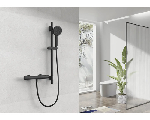 AVITAL doucheset NEDA eco zwart mat, douchestang lengte 680 mm