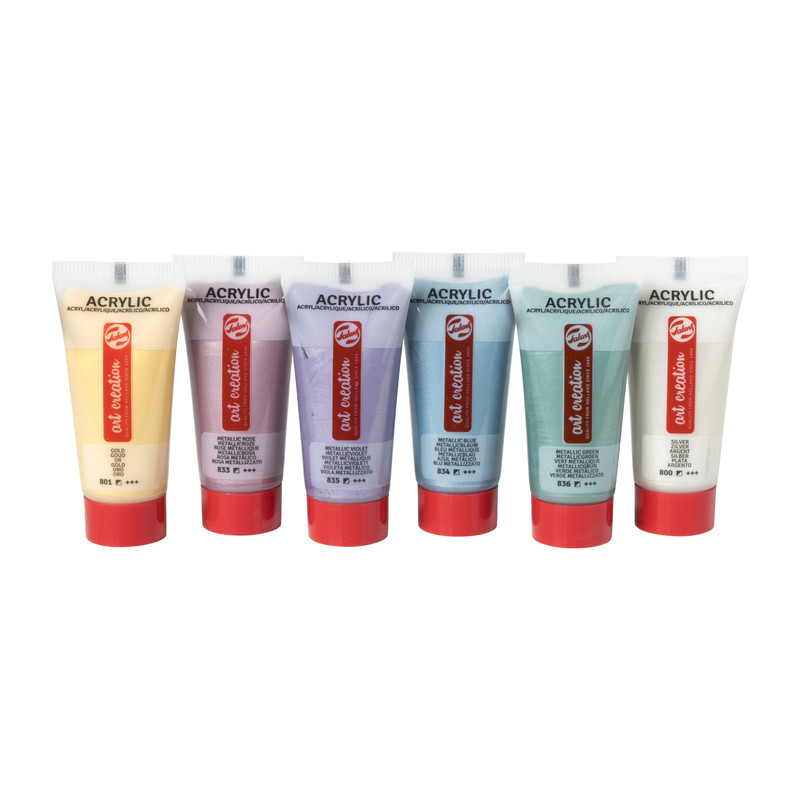 Talens acrylverf - metallic- set van 6