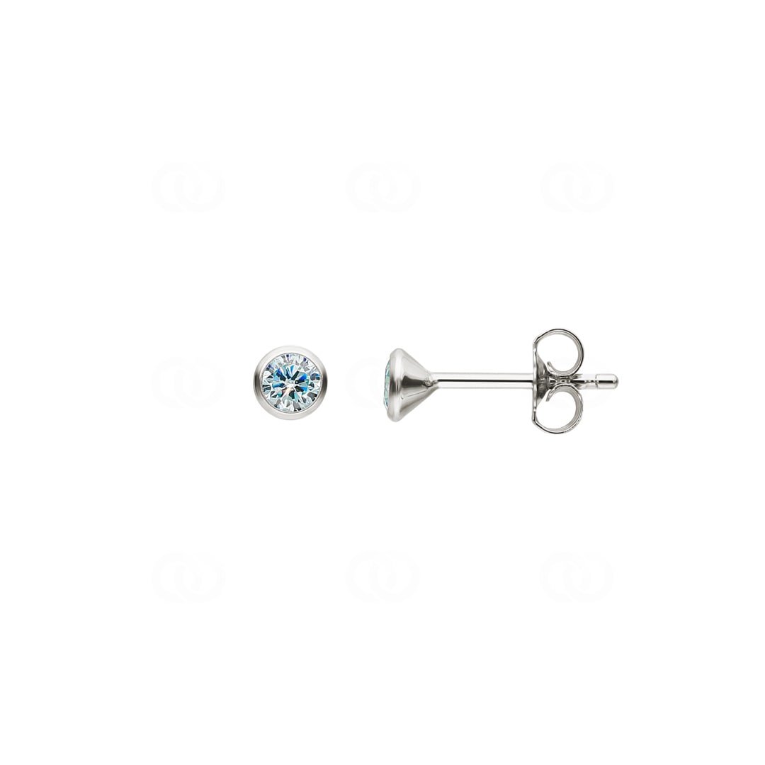 Ohrstecker 750/18 K Weissgold Ø 4.0mm mit Zirkonia blau