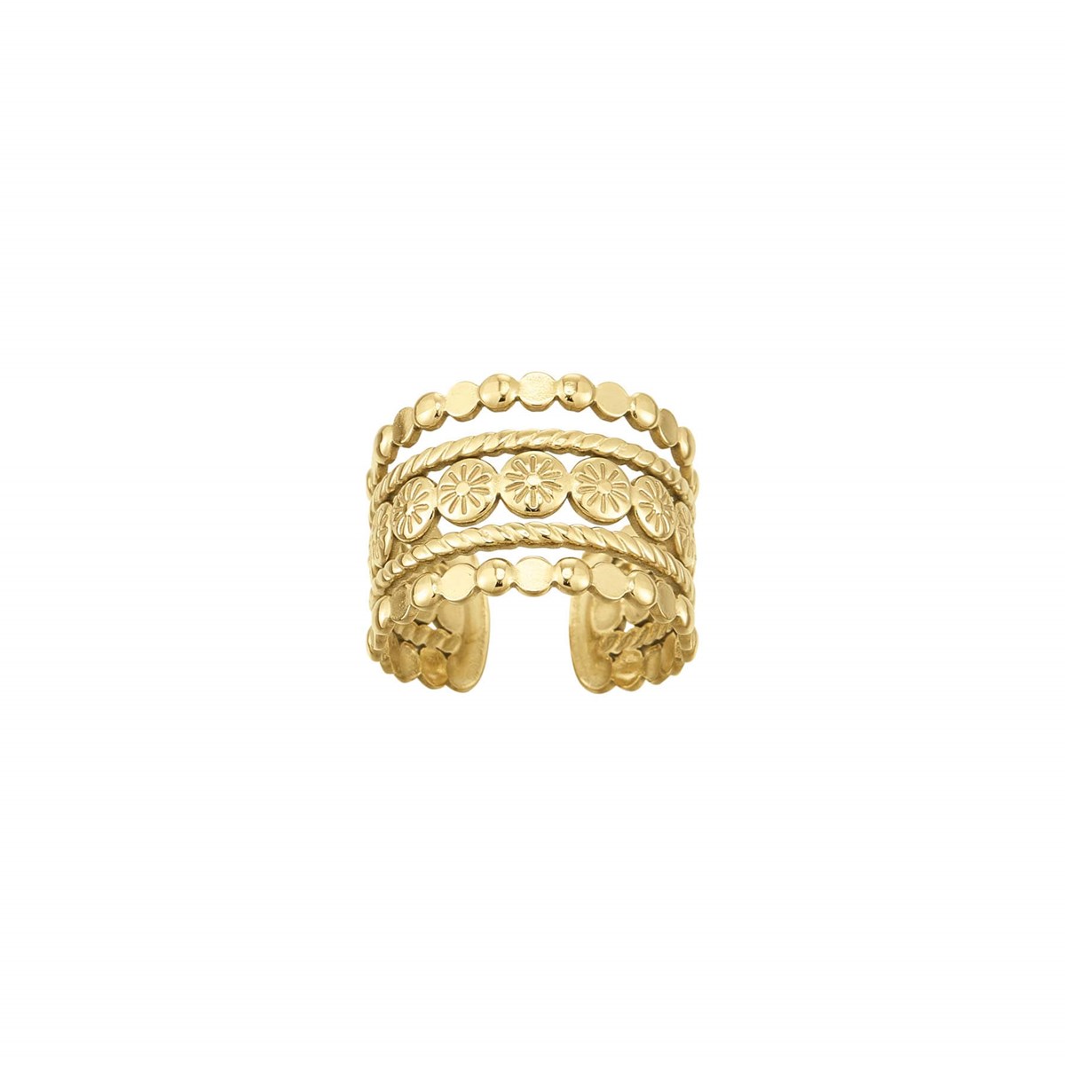 Bague Lucie acier doré or