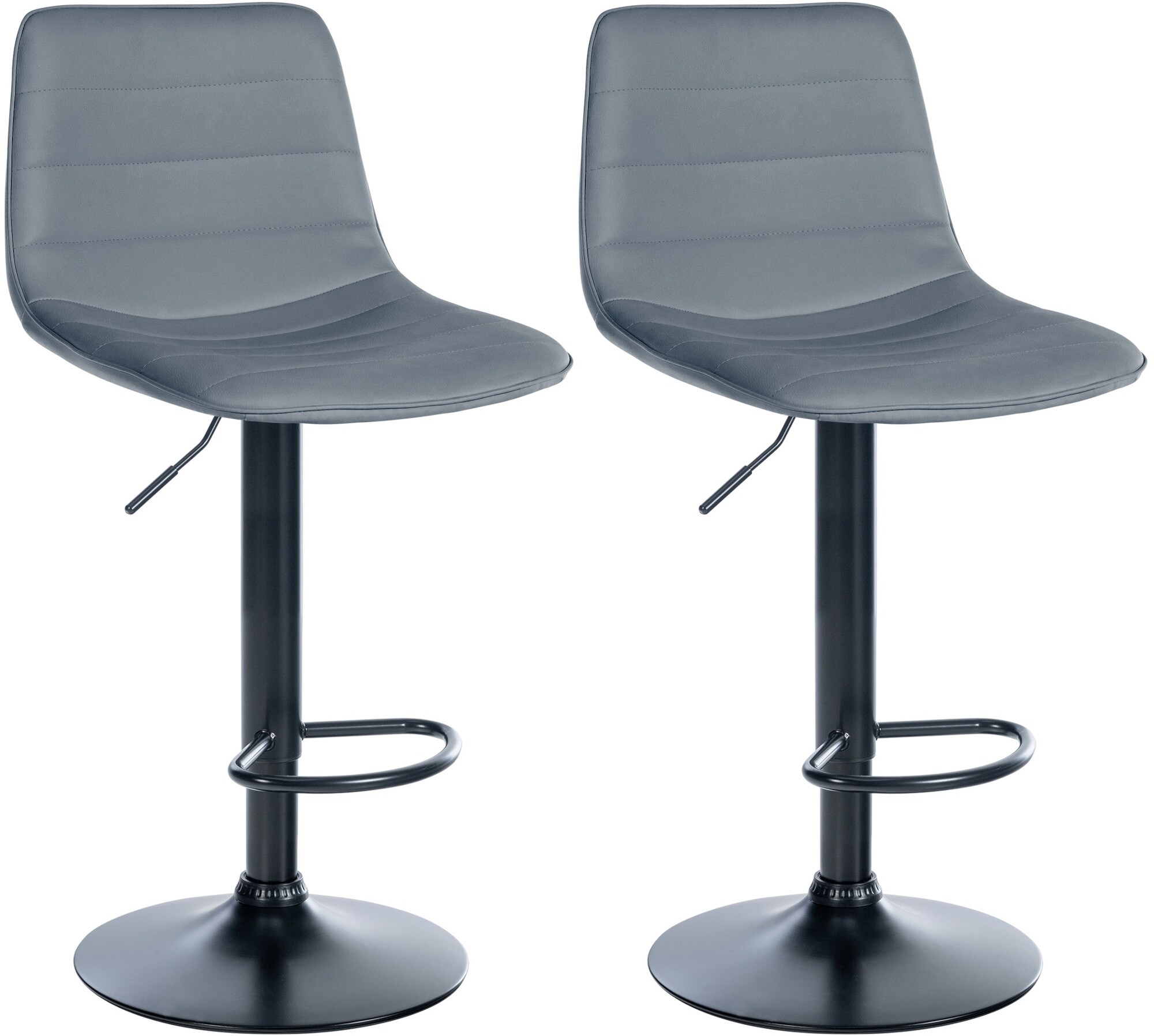 CLP 2er Set Barhocker Lex Kunstleder I Höhenverstellbare Thekenhocker Mit Kunstlederbezug I Drehbare Tresenstühle Mit Metallgestell