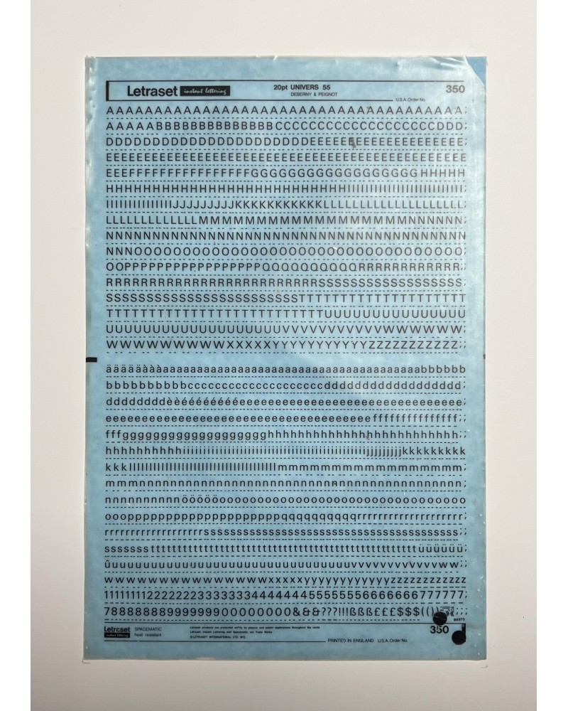 Letraset 350 - UNIVERS 55 -20pt