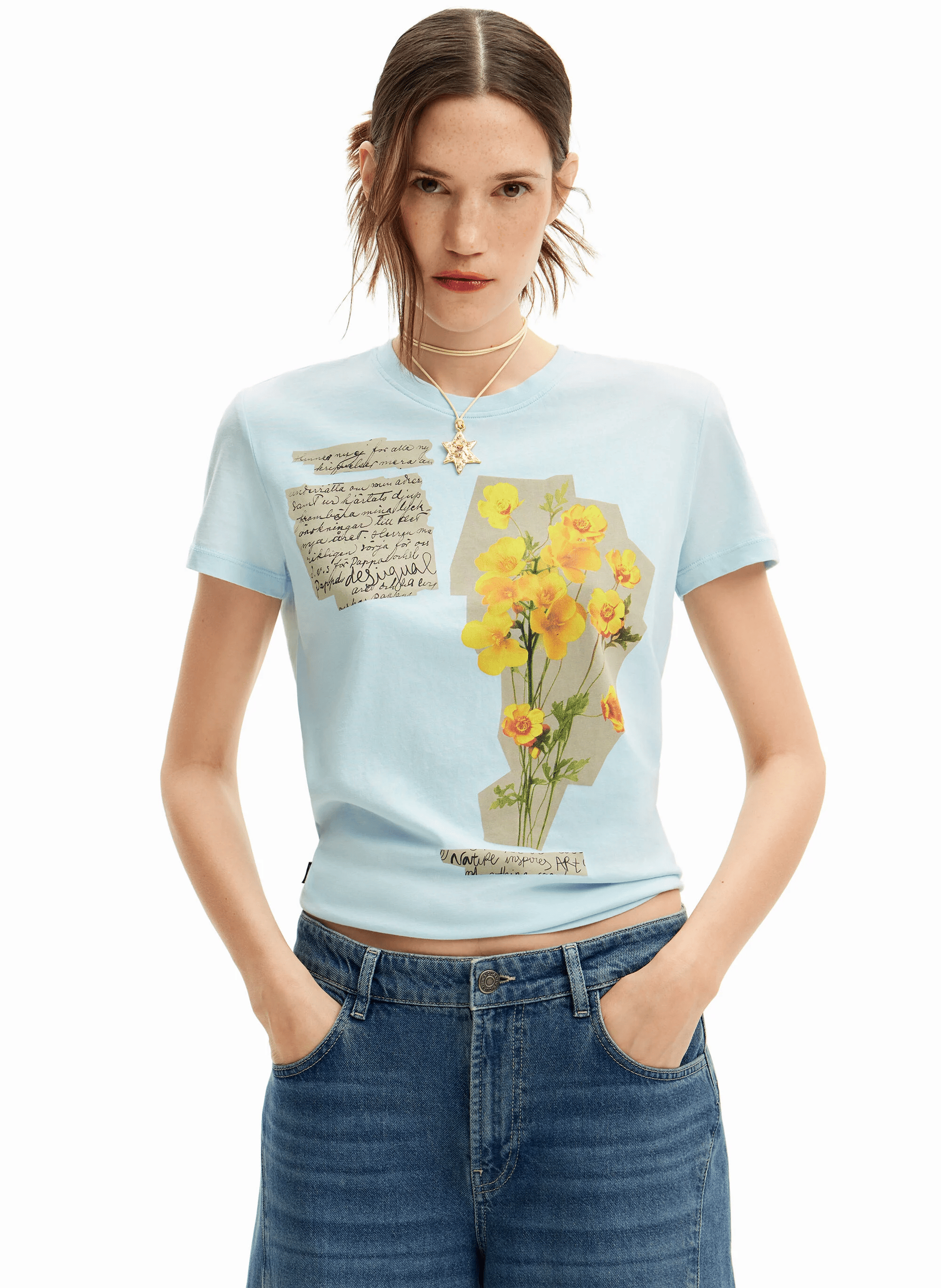 Tee-shirt manches courtes en coton | Bleu