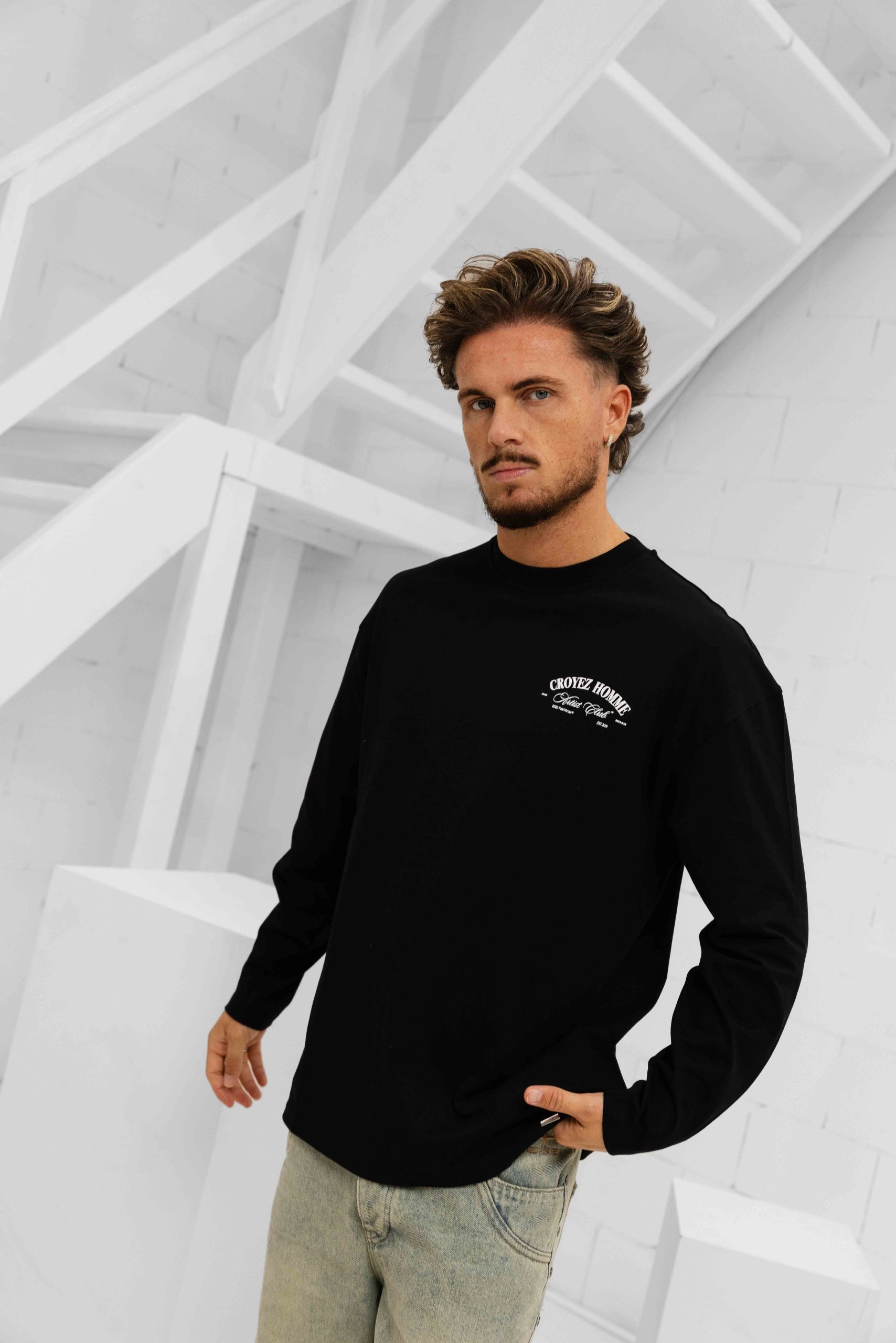 Croyez Artist Club Longsleeve T-Shirt Heren Zwart
