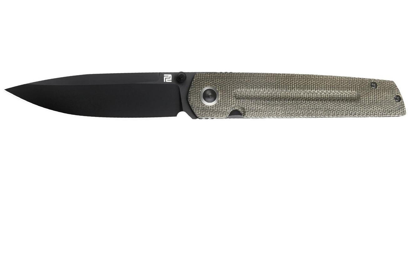 Artisan Cutlery Sirius 1849P-BODG, Black PVD S35VN, OD Green Micarta zakmes, Ray Laconico design