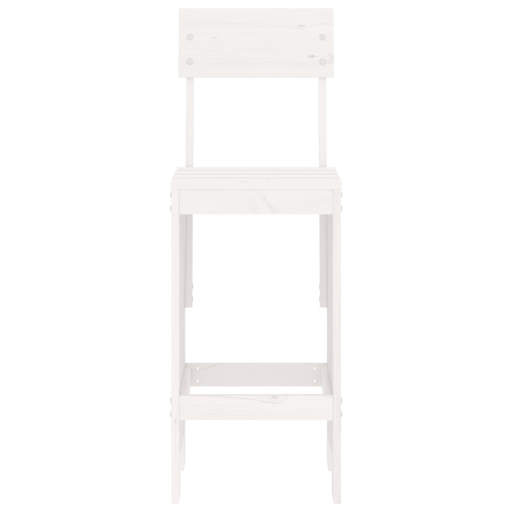 Tabourets de bar 2 pcs blanc 40x48,5x115,5cm bois massif de pin