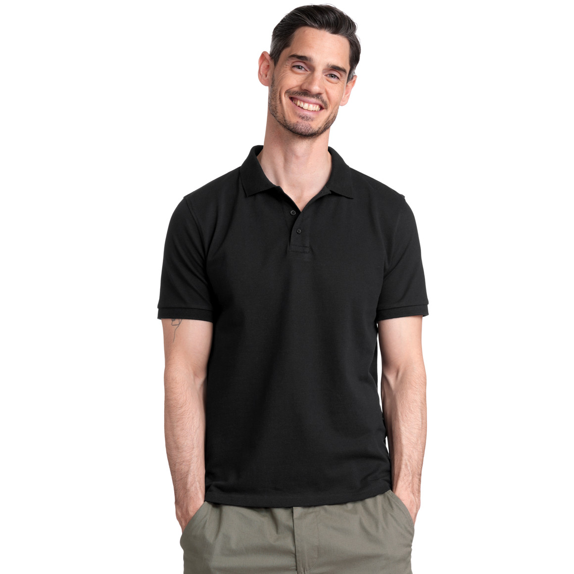 VanVaan Herren Poloshirt in Piqué-Qualität schwarz