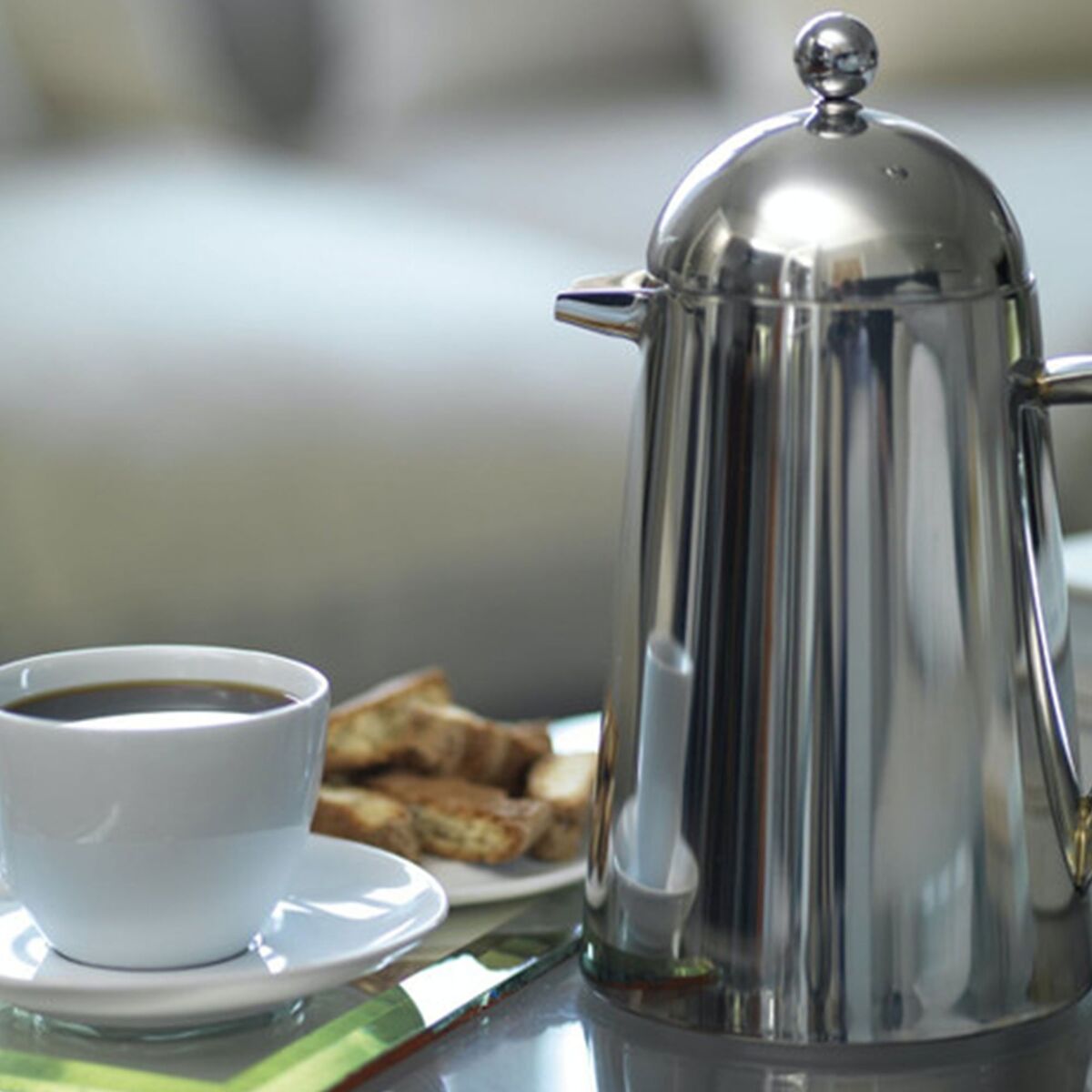 Presskanne til kaffe 8 kopper, rustfritt stål