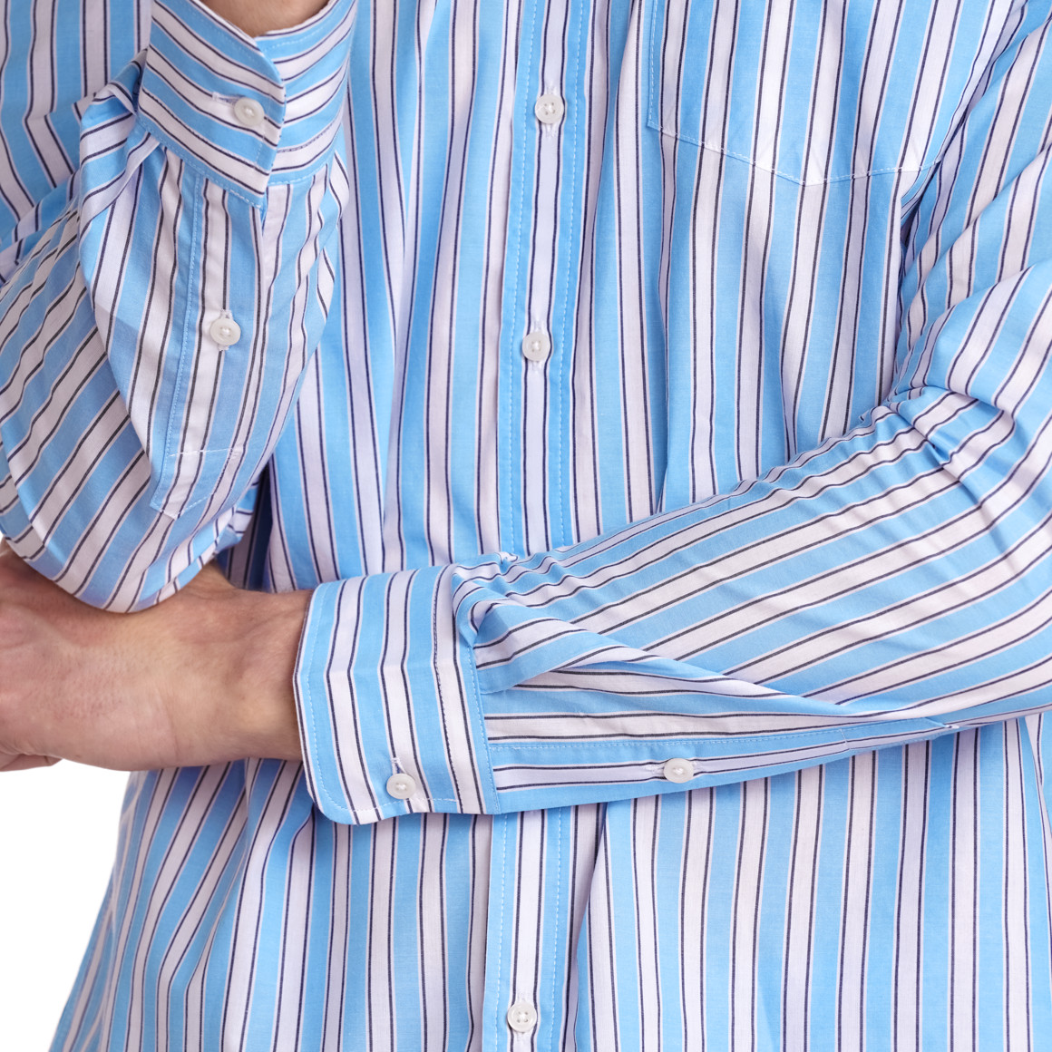 VanVaan Herren Hemd mit Streifen weiss / hellblau