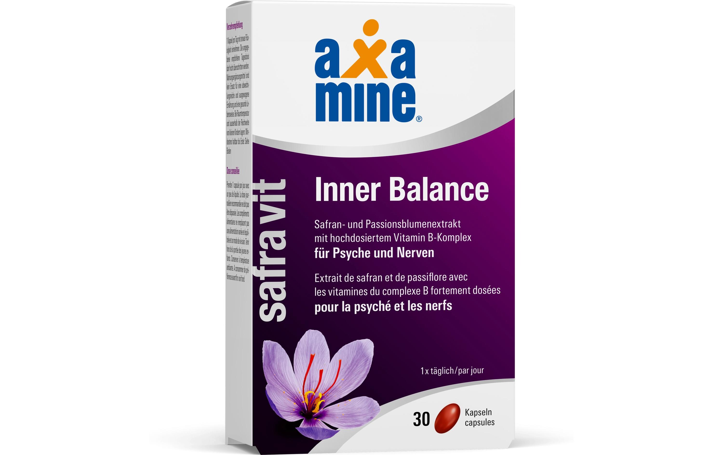 SafraVit Inner Balance 30 KapselnNahrungsergänzungsmittel mit Extrakten aus Safran und Passionsblume
