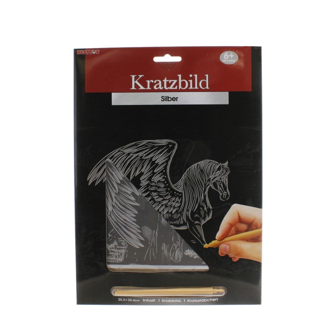 Besttoy - Kratzbild - Pegasus - Silber