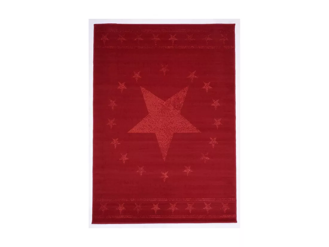 Tapis enfant 200x290 rectangle tissé rouge AF1 1ST START