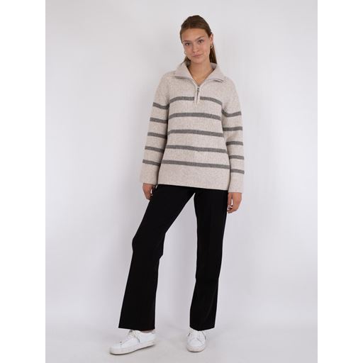 Neo Noir Nevena Stripe Striktrøje, Sand/Grey, 40