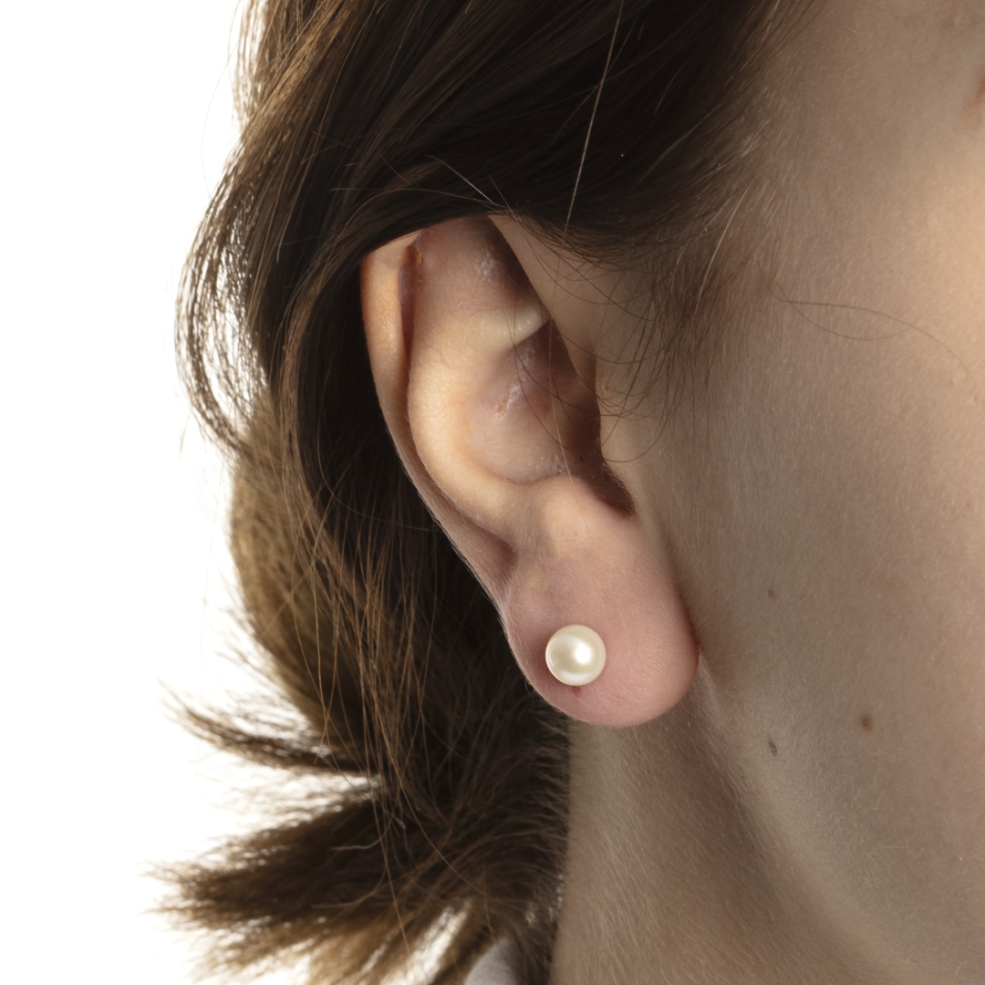 Ohrstecker 750/18 K Gelbgold mit Süsswasser-Kulturperle Ø 6.0mm
