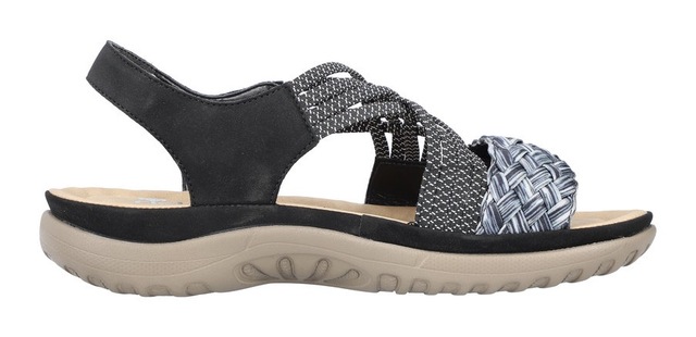 Rieker Riemchensandale  , Sommerschuh, Sandalette, Keilabsatz, mit geflochtener Bandage