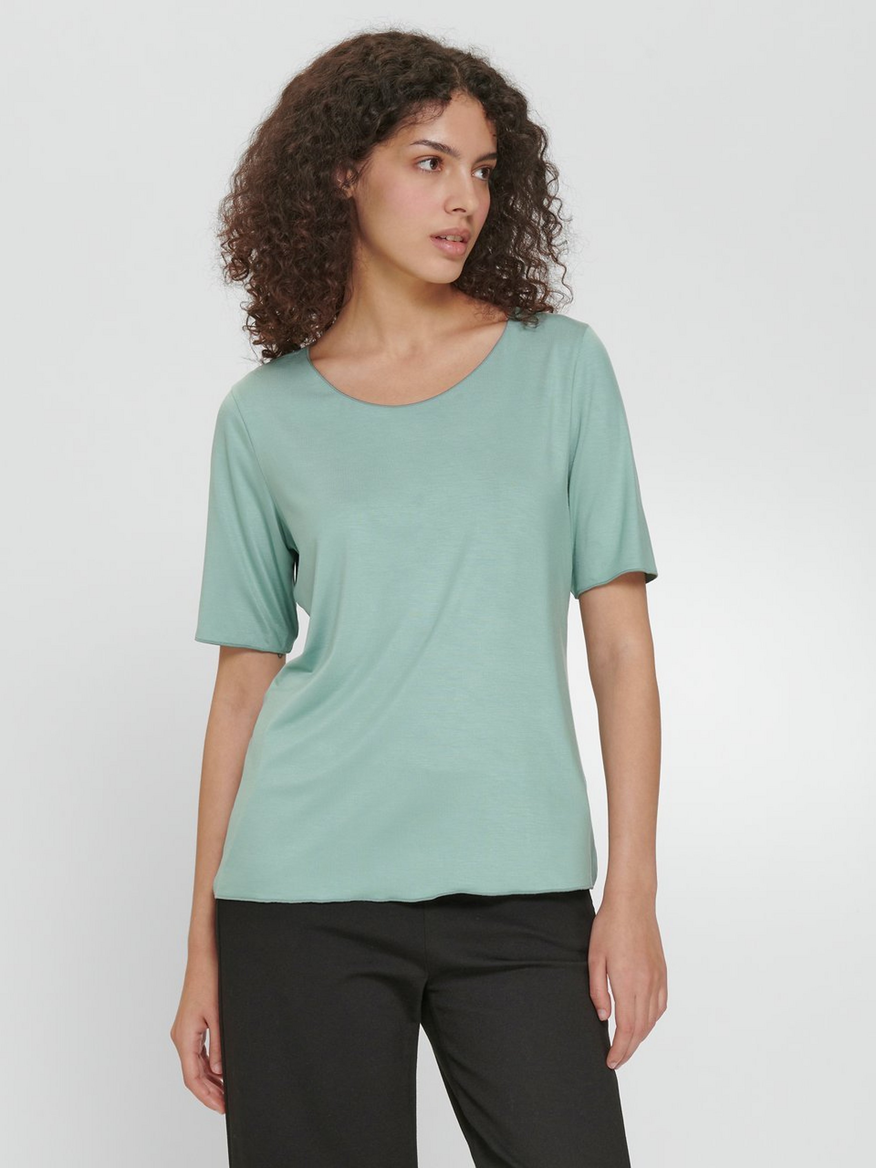 Rundhals-Shirt mit langem 1/2-Arm