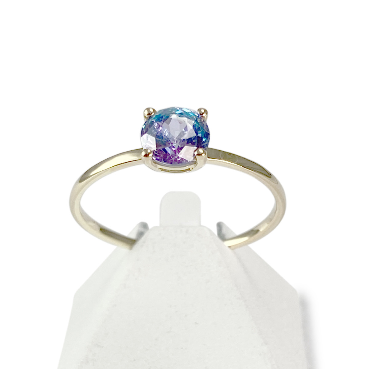 Bague d'occasion or 750 jaune pierre imitation
