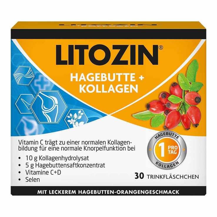 Litozin Hagebutte + Kollagen Trinkfläschchen, 30X25 ml