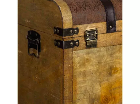 Coffre à bouteilles en bois marron 45x28x59h cm