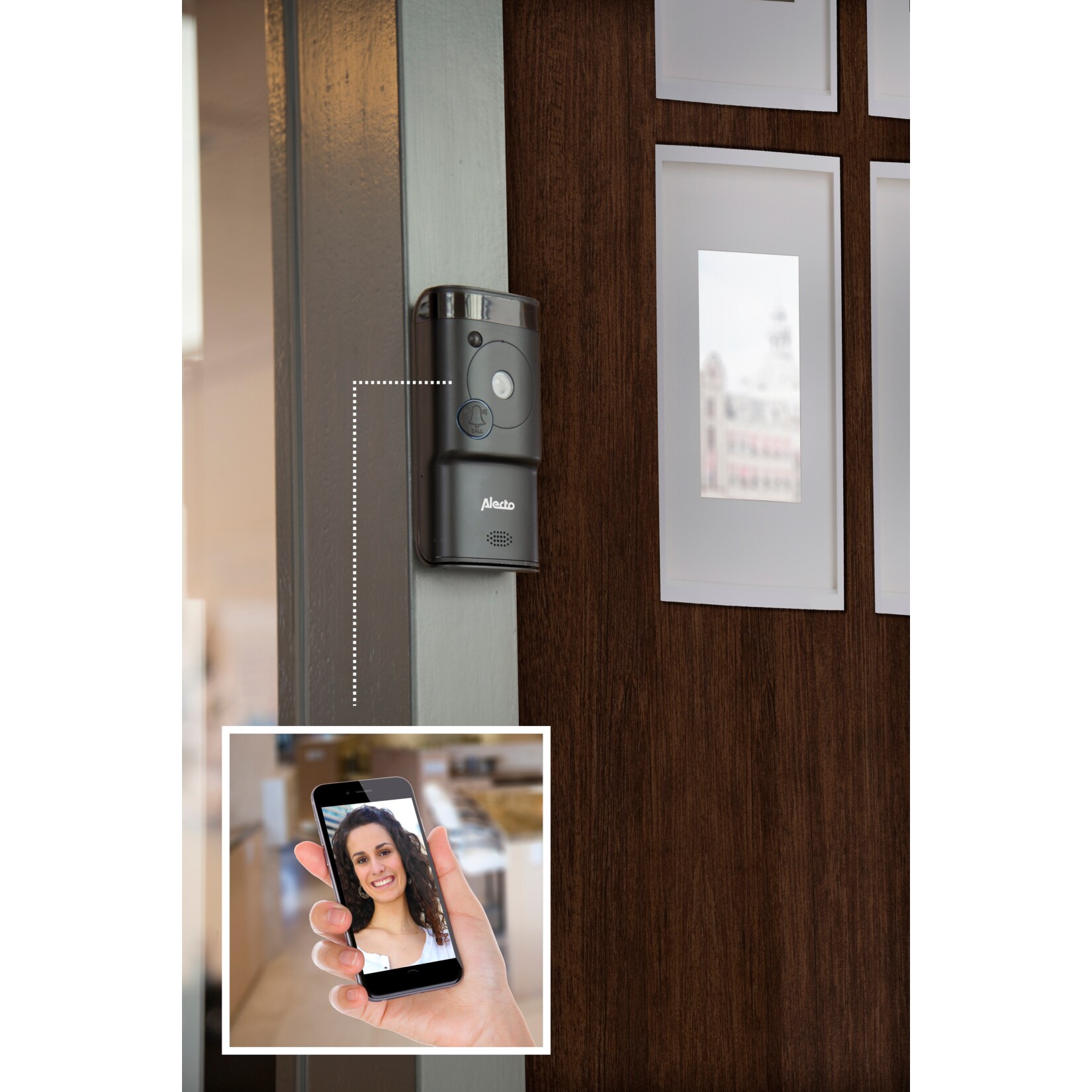 Alecto WLAN-Türklingel mit Kamera DVC-1000, schwarz