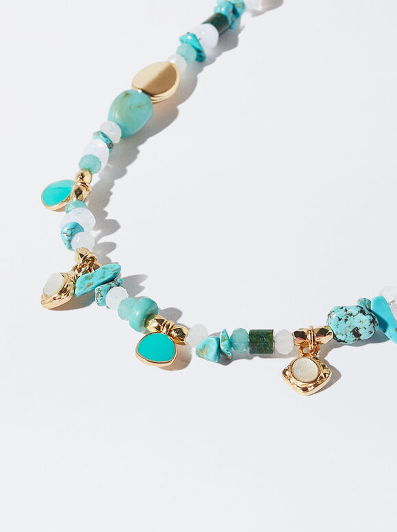 Colar com resina - Azul