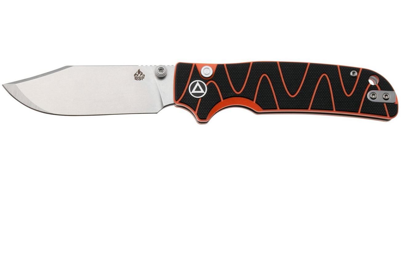 QSP Knife Kali QS159-D1 Stonewashed 14C28N Black Orange G10, zakmes, Keanu Alfaro design